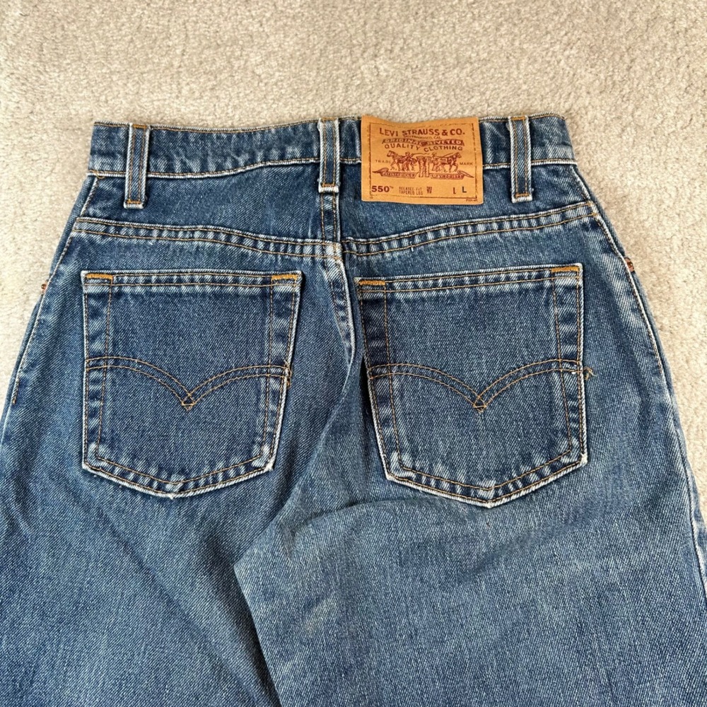 Vintage 90s Levis 550 Relaxed Fit Jeans Kids 3 JR L Blue High Rise Made In USA - Picture 3 of 16